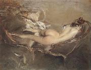Giovanni Boldini A Reclining Nude on a Day-bed USA oil painting artist
